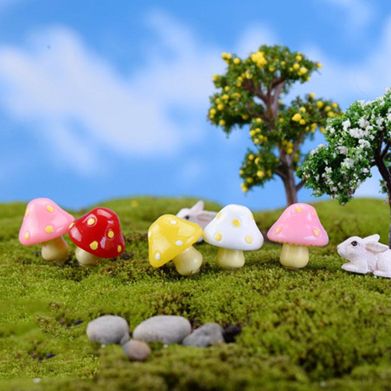 Смола Гриб Сад Бонсай Миниатюрный Ландшафтный Дизайн Украшения Украшения Default розовый — фото 6