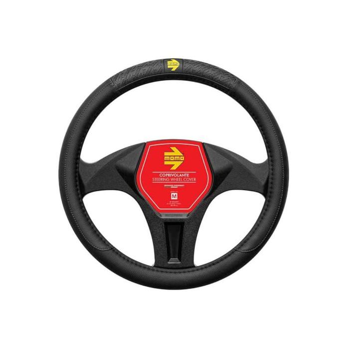 Lenkradbezug - momo - Schwarz - 38-39 cm - Auto - LKW - Transporter - SUV - Truck - Van