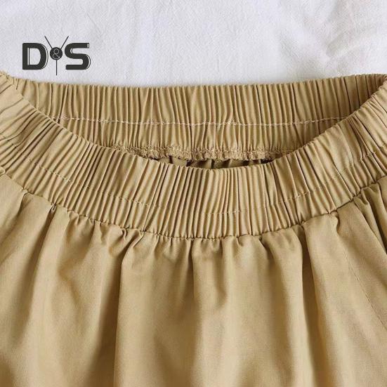 Cargorock mit elastischer Taille, Seitentaschen, einfarbig, A-Linie, lockere Passform, Midirock im Workwear-Stil, Kordelzugrock