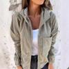 Women S Solid Corduroy Loose Fit Long Sleeve Jacket