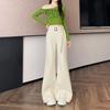 Women's High Waist Bell Bottom Jeans – Wide Leg, Versatile, Loose Fit, Floor-Length.