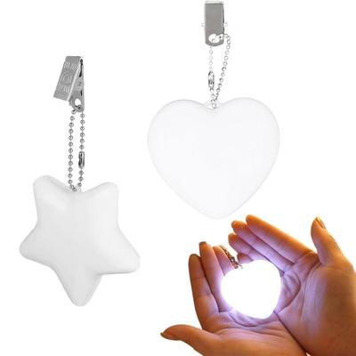 Heart Shaped Purse Light with Touch And Motion Sensor USB Charging Automatic LED Glow Mini Flashlight Wallets Keychains Compact Heart Design Gift