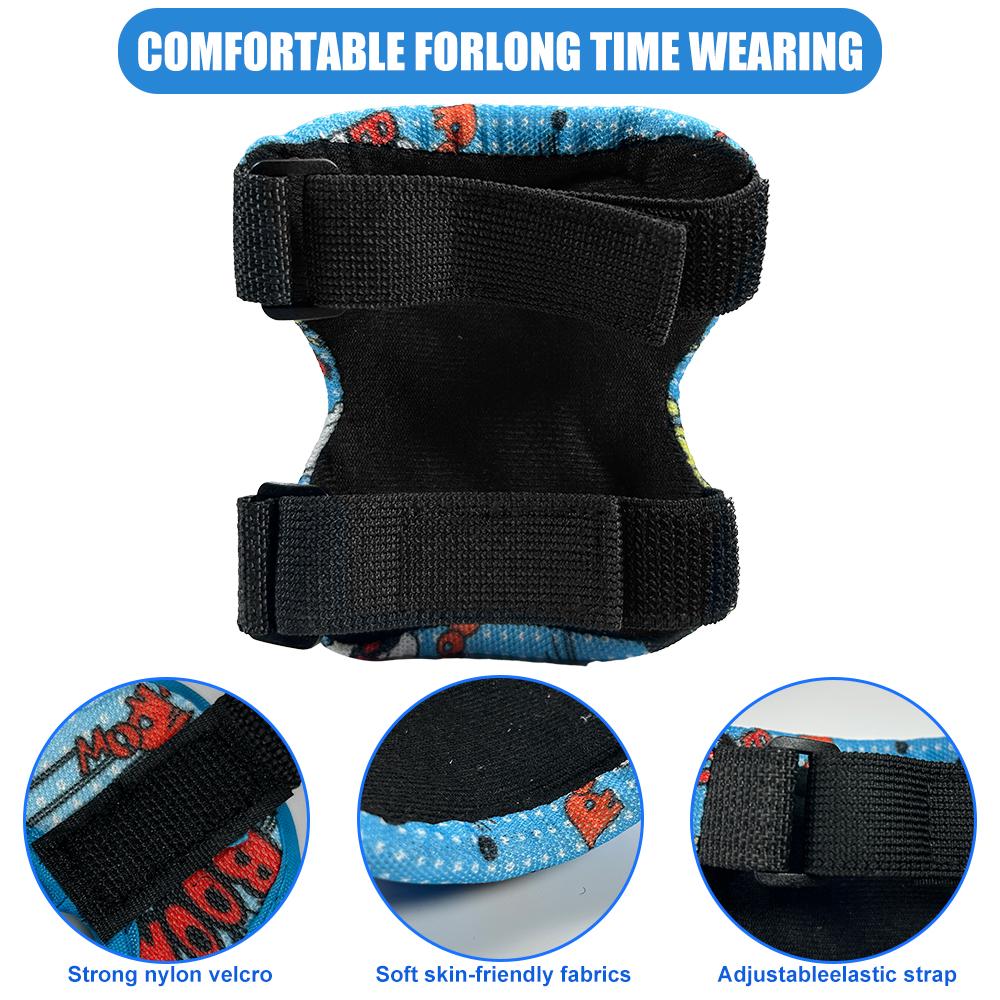 Set 6 Bucăți Genunchiere și Cotiere pentru Copii cu Protecție pentru Încheietura Mâinii 3 în 1 Set Echipament de Protecție pentru Copii 3-12 Ani Pentru Schi, Ciclism