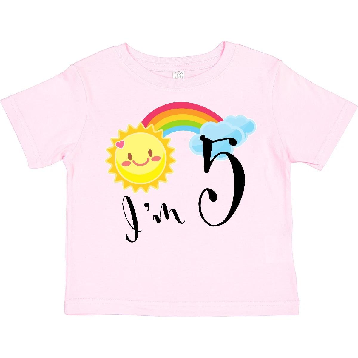 Inktastic I m 5- Fifth Birthday Sun Rainbow Toddler T-Shirt Birthdays 5th Five 110