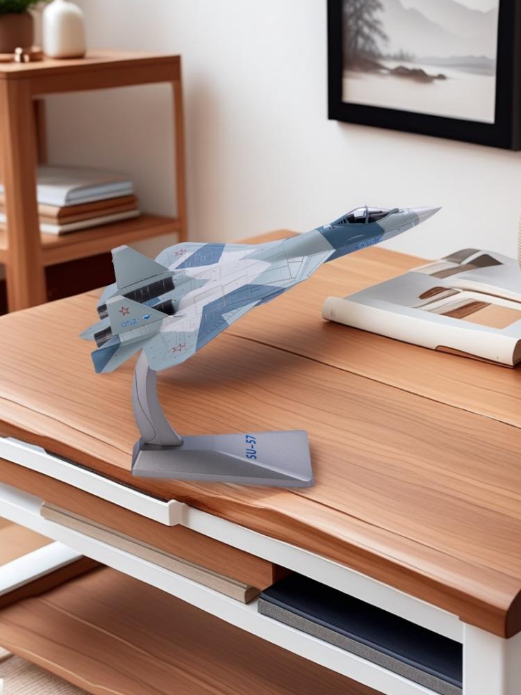 SU57 1/72 Metal Alloy Airplane Model(including base)Home Placement, Collection and Decoration Creative Gift
