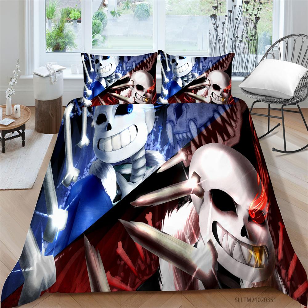 Husă de pilotă Skull Home Textile Lenjerie de pat King Size Husă de pat moale Adulti Adolescenți Husă de pilota de lux Seturi de pat respirabile