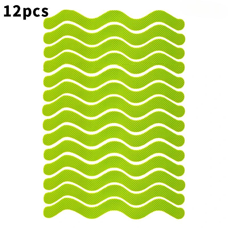 

12pcs Shaped Self-Adhesive Anti Slip Strips Waterproof Safety Strips Shower Stickers Non Slip Tape For Bathtub Stairs Floor 12pcs