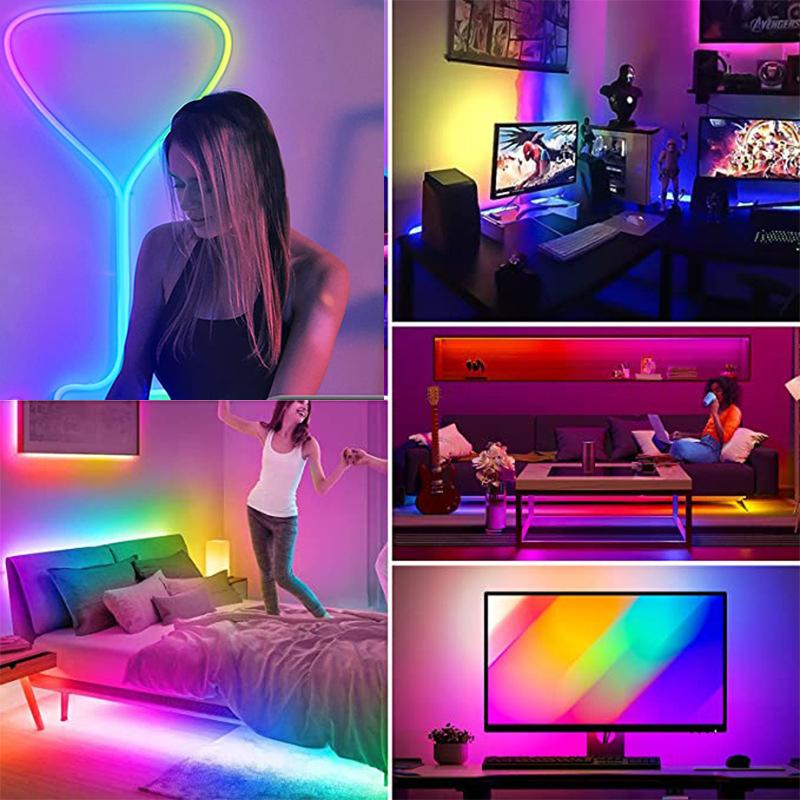 10m Usb 2835 Led Strip Light Rgb Remote Control Lights Flexible Lamp Tape Ribbon Tv Desktop Screen Back Light Diode Tape