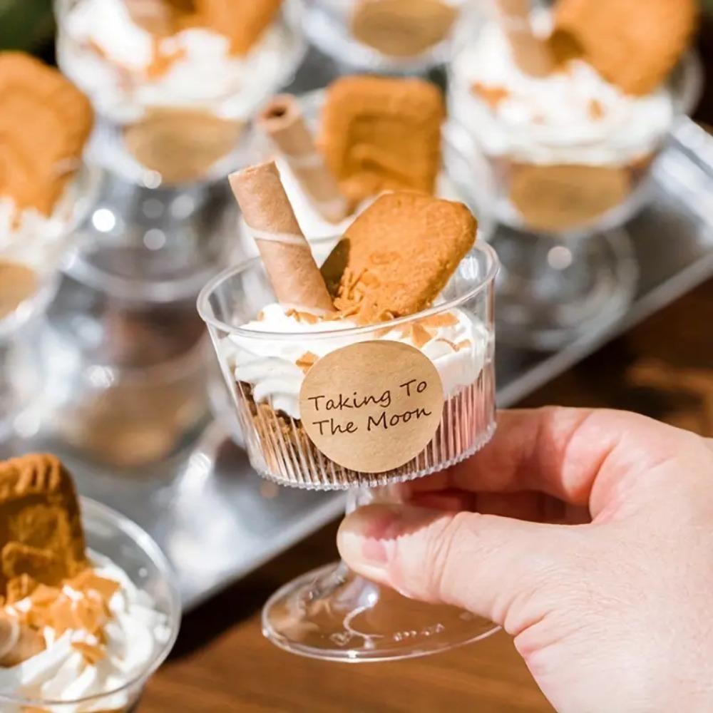 10pcs Plastic Mousse Cup Elegant Pudding Cup Food Container Disposable Dessert Cups  Christmas Party