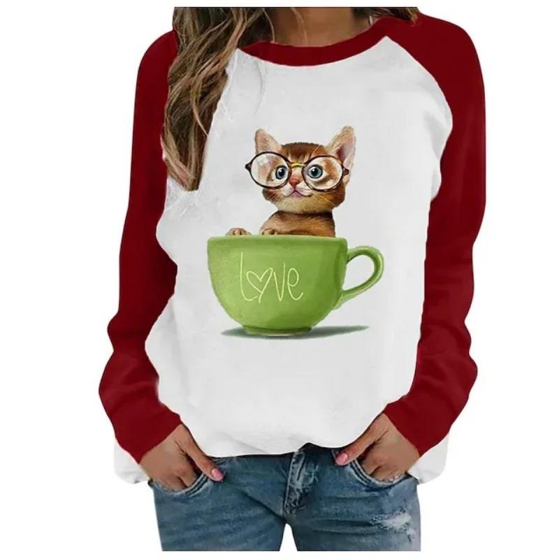 

2023 Casual Round Neck Long Sleeve Pullover Christmas Sweatshirt Fleece Lining Printed Design For International Trade S