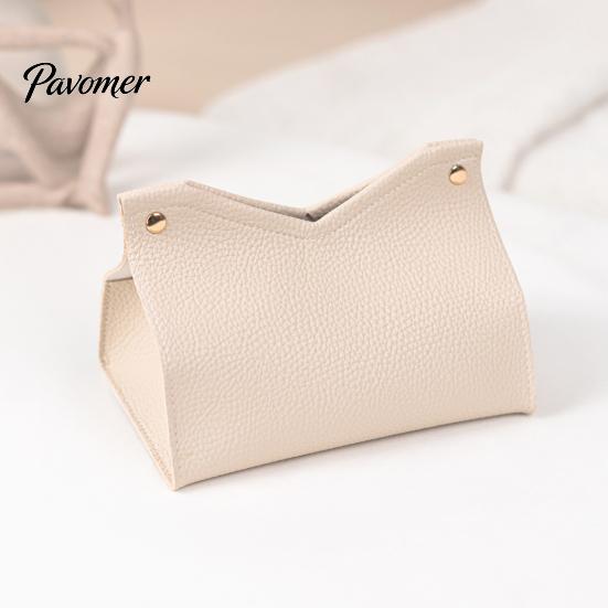 Flexible PVC Tissue Box Cover Box, Easy Open Waterproof Leather Design, Simple Double-sided Case Style Durable Anti-Crack Dispenser for Home