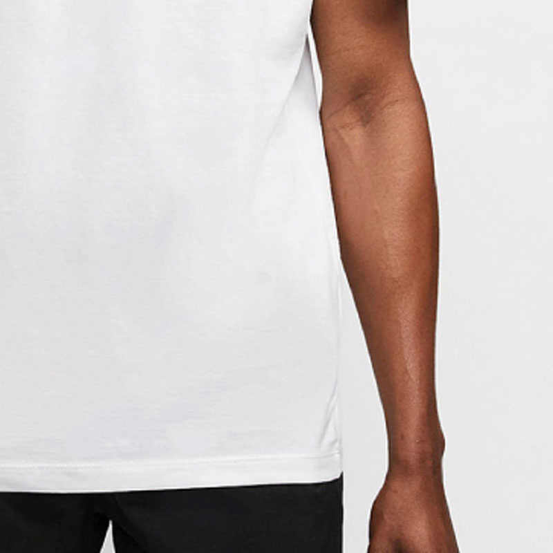 Nike Logo Print Crew Neck Short Sleeve T-Shirt Men Tops White DD9160-100