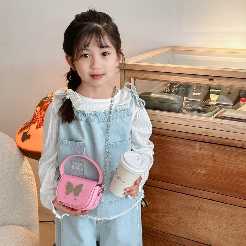 Trendy Butterfly Kids Crossbody Bag Breathable Pu Material For Everyday Use