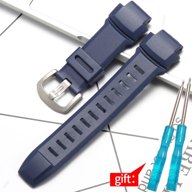 

Watch Accessories For Casio Protrek PRG 260 500 510 250 PRW-3500 2500 5100 Mens Strap Bracelet Waterproof Resin Rubber Watchband PRG-260