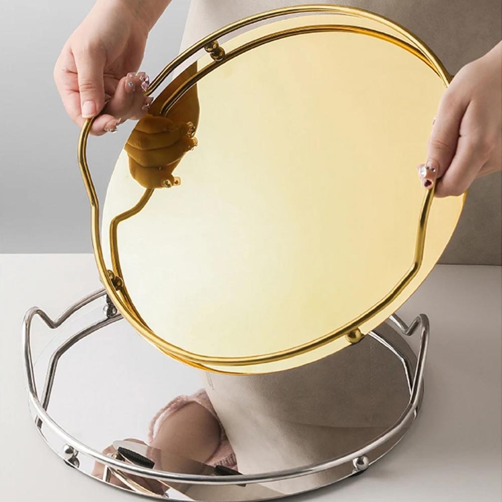 Metal Fruit Plate Decoration Simple Perfume Storage Plate Elegant Home Serving Plate Bathroom Tray Storage Ornaments Modern