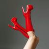 Supply Super high heels female sexy waterproof table pole dance boots night club fashion patent leather boots D