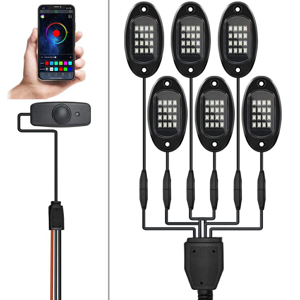 

G7 6 In 1 LED Car Underglow Lights RGB Music Sync Atmosphere Lamp for SUV/Truck/Off Road Vehicles A