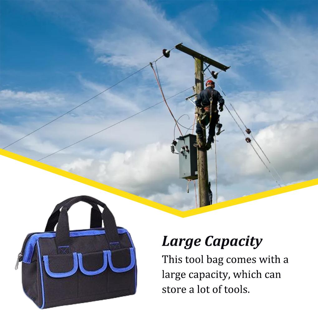 Tool Bag Oxford Working Supplies Professional Hardware Warp Thickened Bottom Inner Pockets Firm Structure Electrician Purse