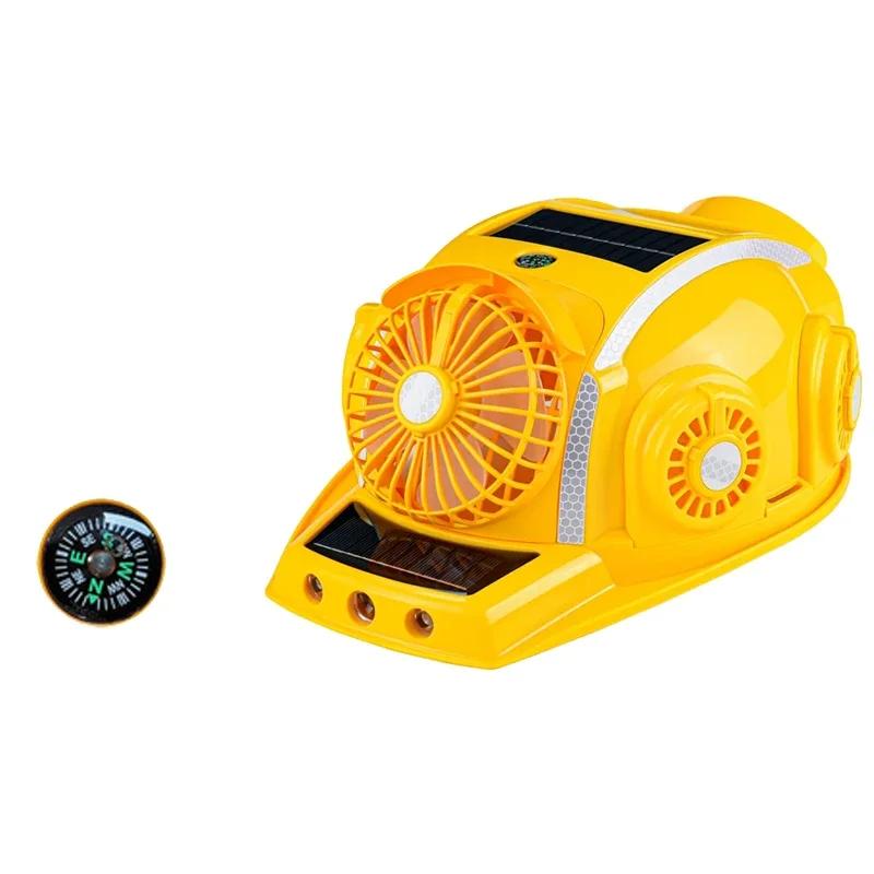 

предметы Шлем Промышленный Строительный Защитный шлем с кондиционером на солнечной энергии Вентилятор Охлаждения Каска жёлтый