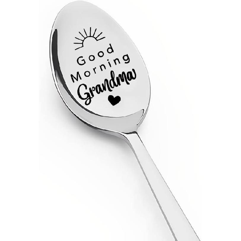 Nana Spoon Gifts from Grandchildren Grandkids, Good Morning Nana Spoons for Grandma Grandmother Mothers Day Birthday Gift for Nana Nanny Tea Coffee Good Morning Grandma
