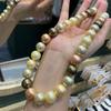14Mm French Retro Color Mixed Color Beaded Necklace Neck Chain Autumn And Winter Essential Sweater Chain Collarbone Chain
