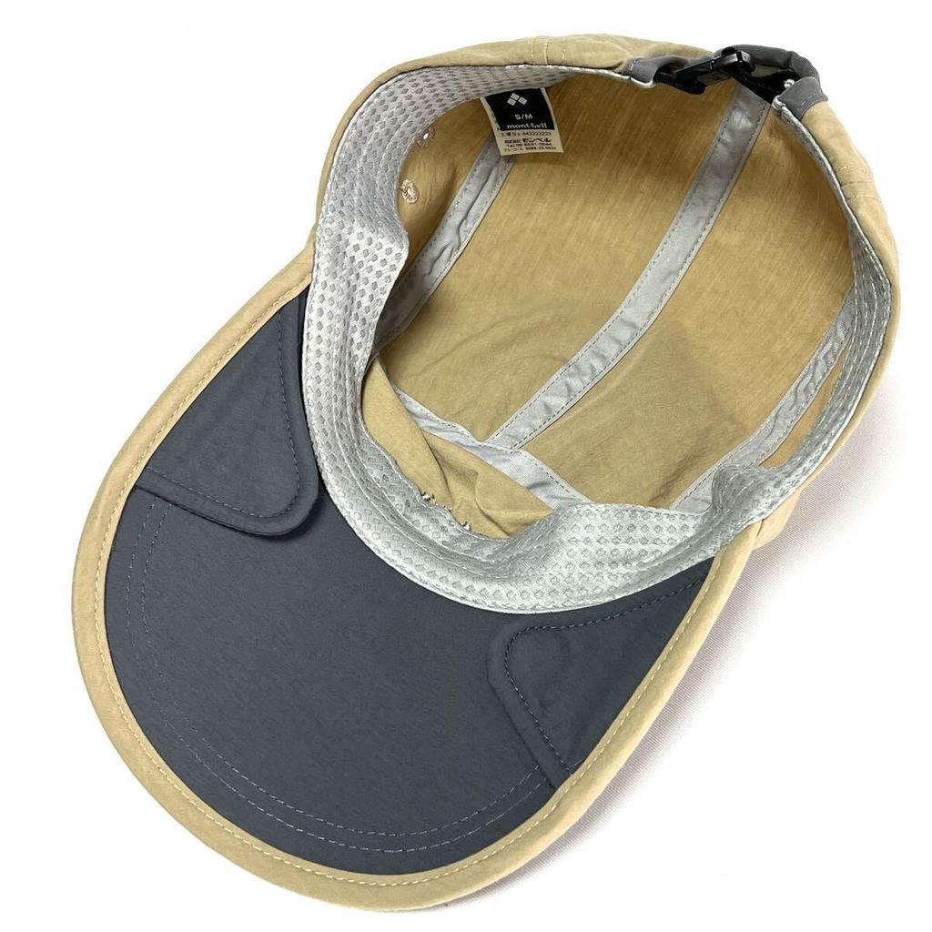 Used [Super beautiful item] Sold out model mont-bell UV care quick-drying water repellent treatment Long bill cap with side visor Beige size S/M