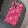 Luksus Plating Rynke Bølget Curly Edge Telefonveske For iPhone 15 11 12 13 14 Pro Max 3D Ujevnhet Mykt kamerabeskyttelsesdeksel