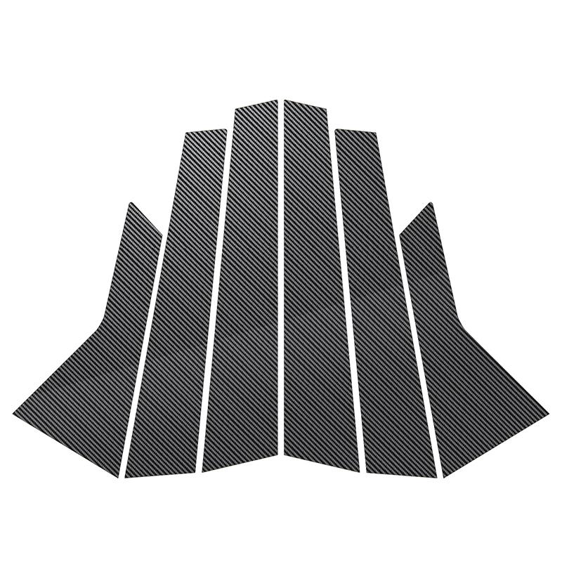 6Pcs Carbon Fiber Look Car Pillar Posts for KIA Optima K5 2016-2020 Door Window Trim Decal Cover Stickers