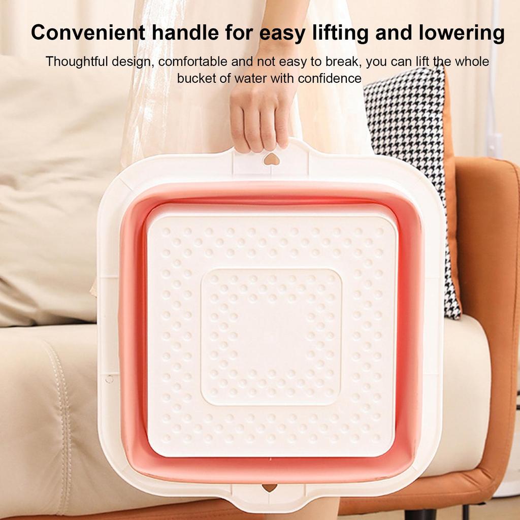 Foot Basin Basin For Soaking Feet 168 Massage Convex Points Foldable Anti-Slip Bucket Large Size For Hotel Car Cleaning Men