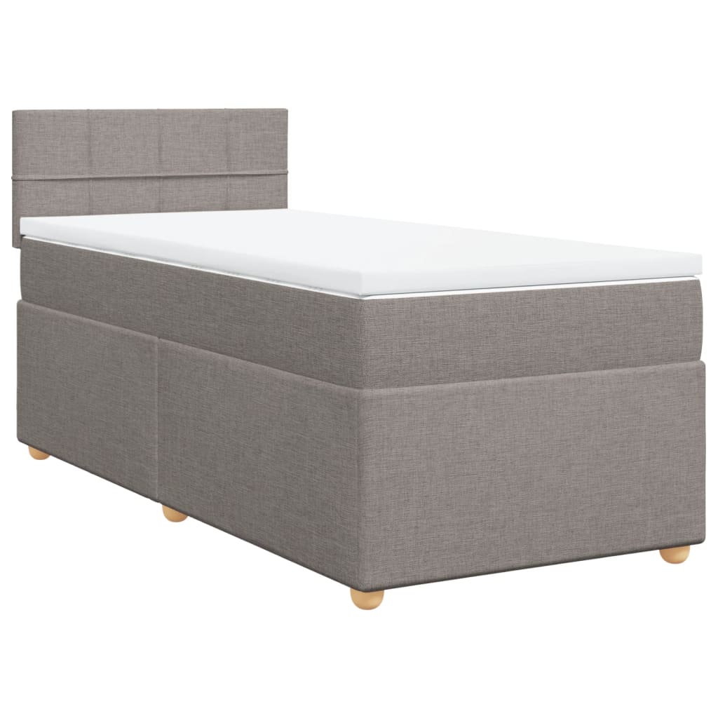 Vidaxl Kontinentalbett Mit Matratze, Taupe, Stoff, 80X200 Cm