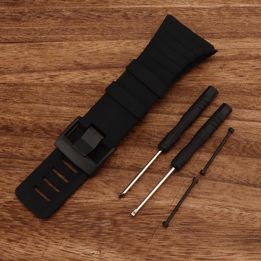 Universal Rubber Watchband Watch Strap Replacement Accessory for Suunto Core Black