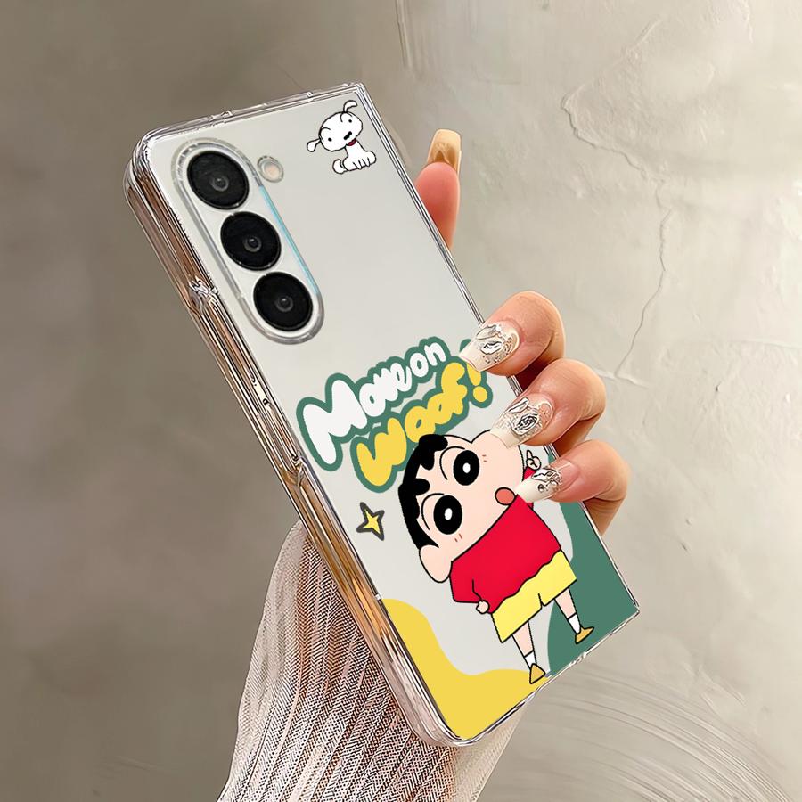 

Shin Cartoon Little White Case for Samsung Galaxy ZFold7 ZFold4 ZFold6 ZFold3 ZFold5 Z Fold 7 6 5 4 3 Back Phone Cover Galaxy Z Fold5
