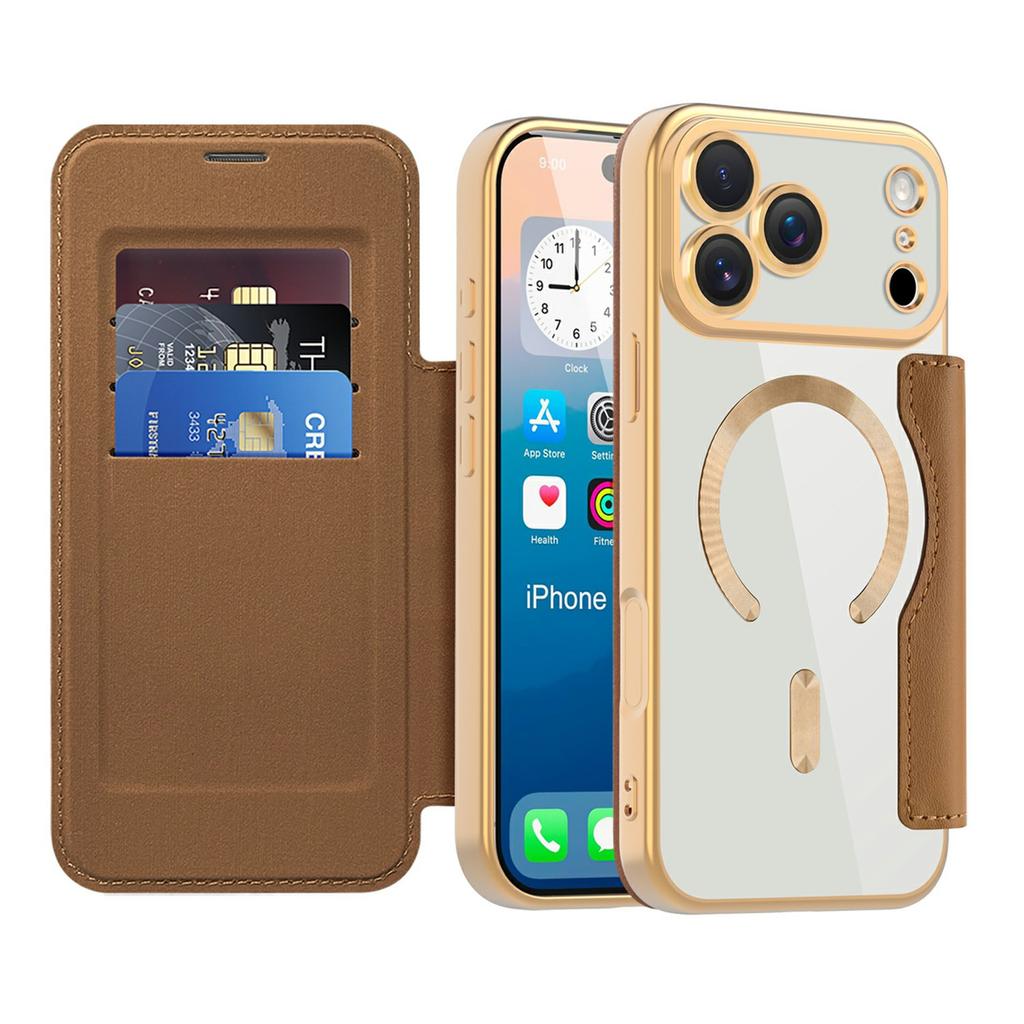 For iPhone 17 Pro Max Case Compatible with MagSafe Rhombus PU Leather Phone Cover