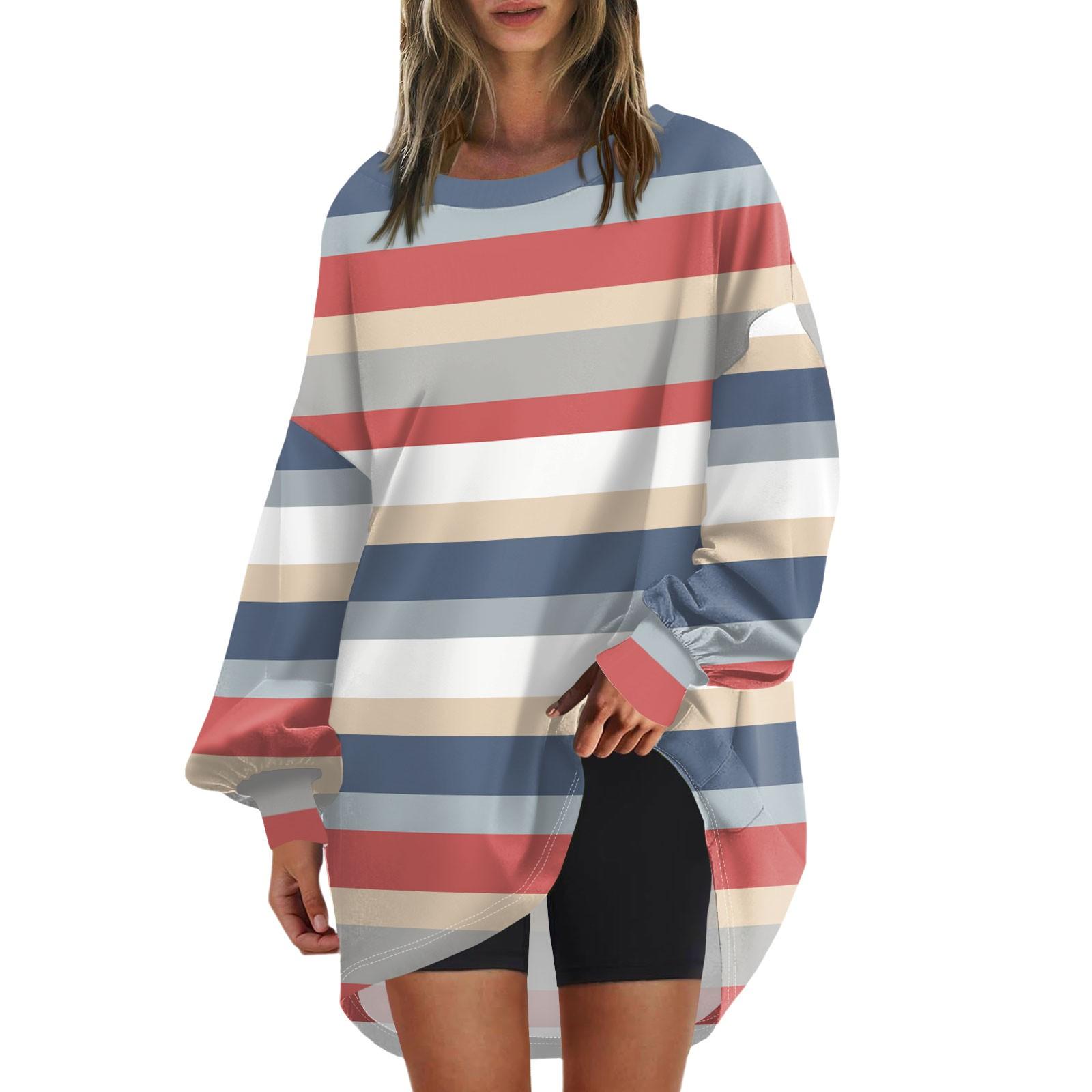 

Женская негабаритная круглая толстовка с модным принтом, пуловер, туника с длинными рукавами, топы XL