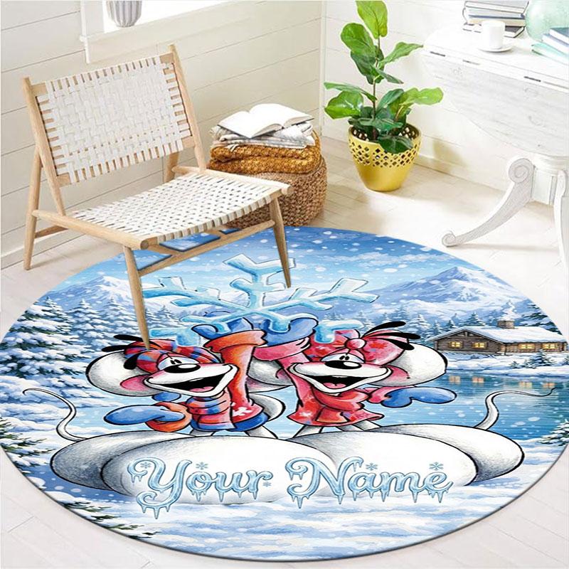 Diddl Custom Name Round Area Rug,Carpet Rug for Living Room Bedroom Sofa Playroom Decor,Non-slip Floor Mat