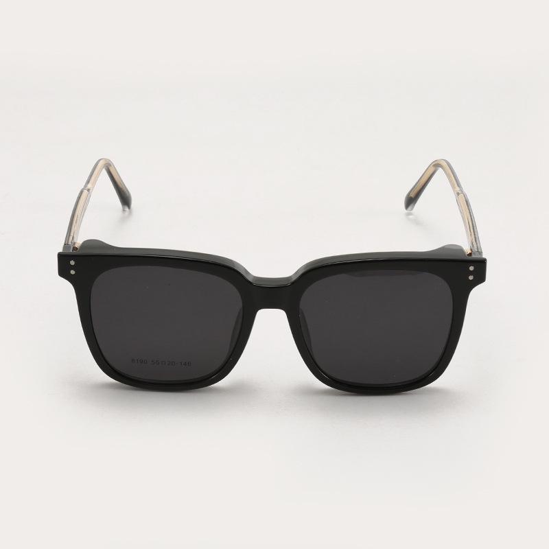 8190 Lunettes de soleil magnétiques polarisées à clipser, Monture de lunettes de prescription pour hommes et femmes - Lunettes de soleil de conduite carrées tendance.