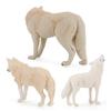 9-Piece Wildlife Park Simulation: Solid Male Wolf, Howling Wolf, White Wolf, and Wolf Cub Figurine Set