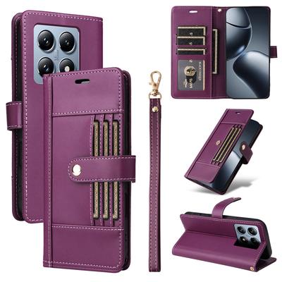 Clamshell Leather Wallet Case For Xiaomi 14T 13T 12T 11T Pro 5G Flip Cover Phone Case All-inclusive Business Outside 6 Card Slot