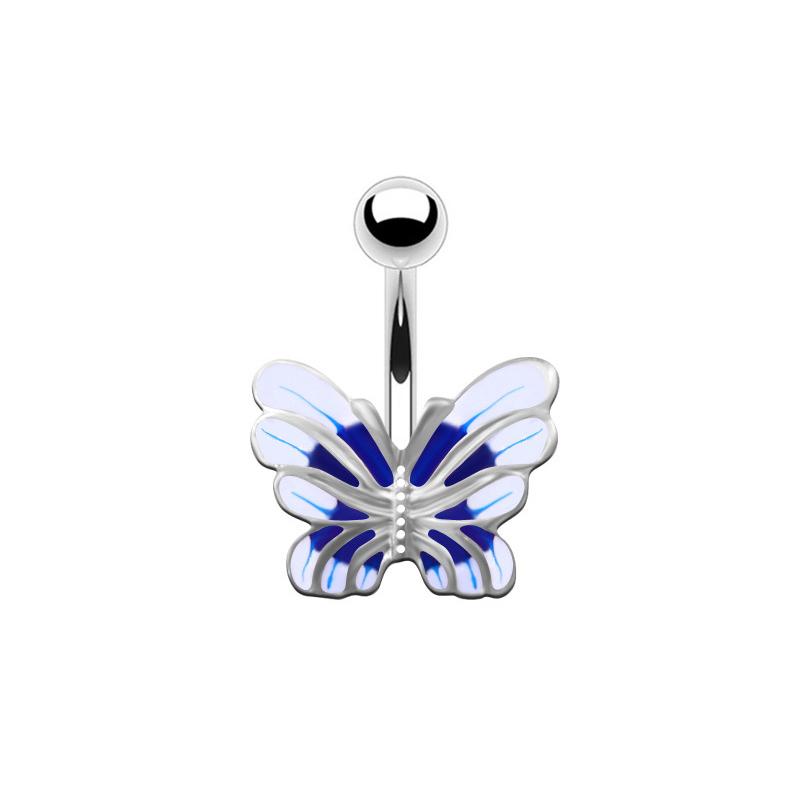 Fashion Heart Zircon Belly Button Rings Butterfly Flower Navel Ring For Women Navel Piercing Barbell Body Piercing Jewelry