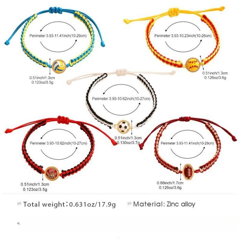 Hand-woven Sports Bracelet Adjustable Nylon Cord Bracelet Sports and World Cup Bracelet