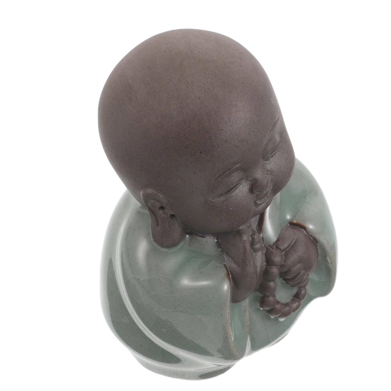 

Ceramic Buddhist Monk Mini Statue Artistic Home Office Decor Tabletop Buddha Sculpture Zen Meditation Small Buddha Ornament China Mainland