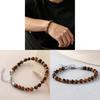 Bracciale a Mano in Pietra Naturale Occhio di Tigre Ab con Perline Geometriche per Uomo e Donna