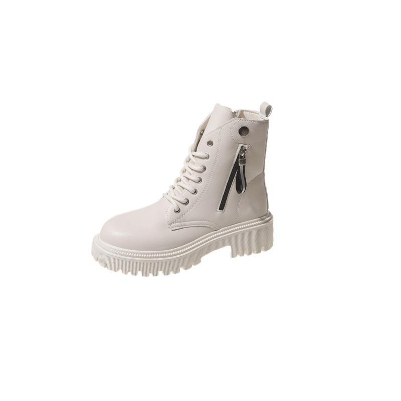 Fashion Hot Selling High-quality New Round Toe Fashionable Side Zipper Shoes Elegant Warm Casual Lace-up Non-slip Women's Boots