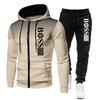 2023 Trendy Men's Zipper Hoodie Tracksuit - Autumn/Winter Casual Brand Print Set