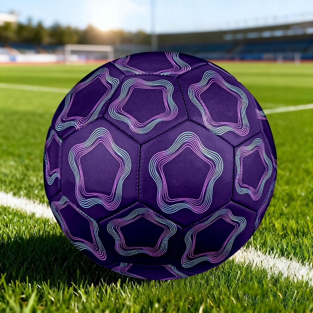 1pc Neon Star Frame Size 5 Soccer Ball Professional Match Training Football Indoor &Outdoor Sports Ball Lightweight Durable C6593