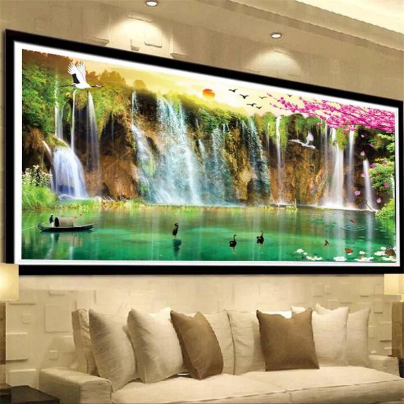 Tapeta 3d tekoucí voda a bohatí vycházející slunce voda 3d tapeta