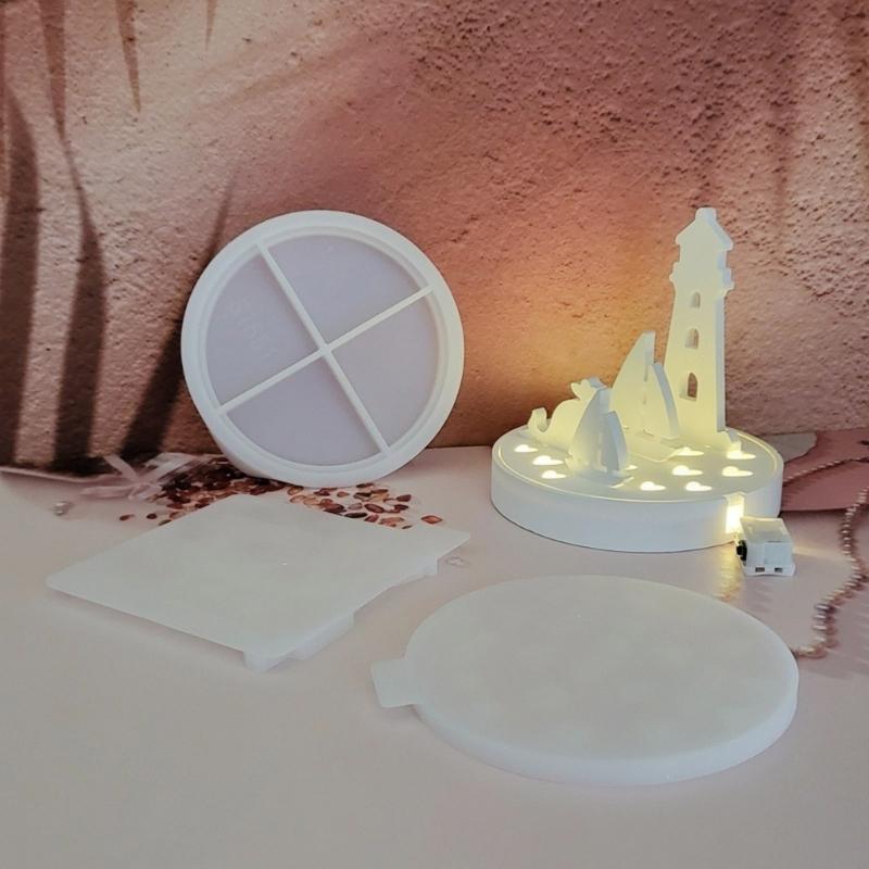 3PCS Baking Molds Nautically Decors Lighthouse Anchors Ship Wheel Crafting Supplies Silicone Texture for Various Occasion