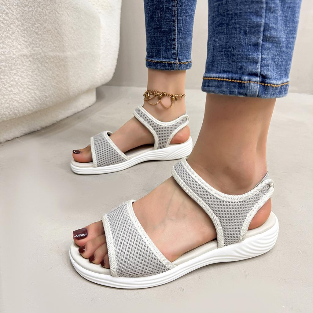 Fashion New Women Summer Fashion Sandals Mesh Casual Fish Mouth Sports Sandals Plus Size 43 Flying Woven Flat Shoes Sandalias Mujer