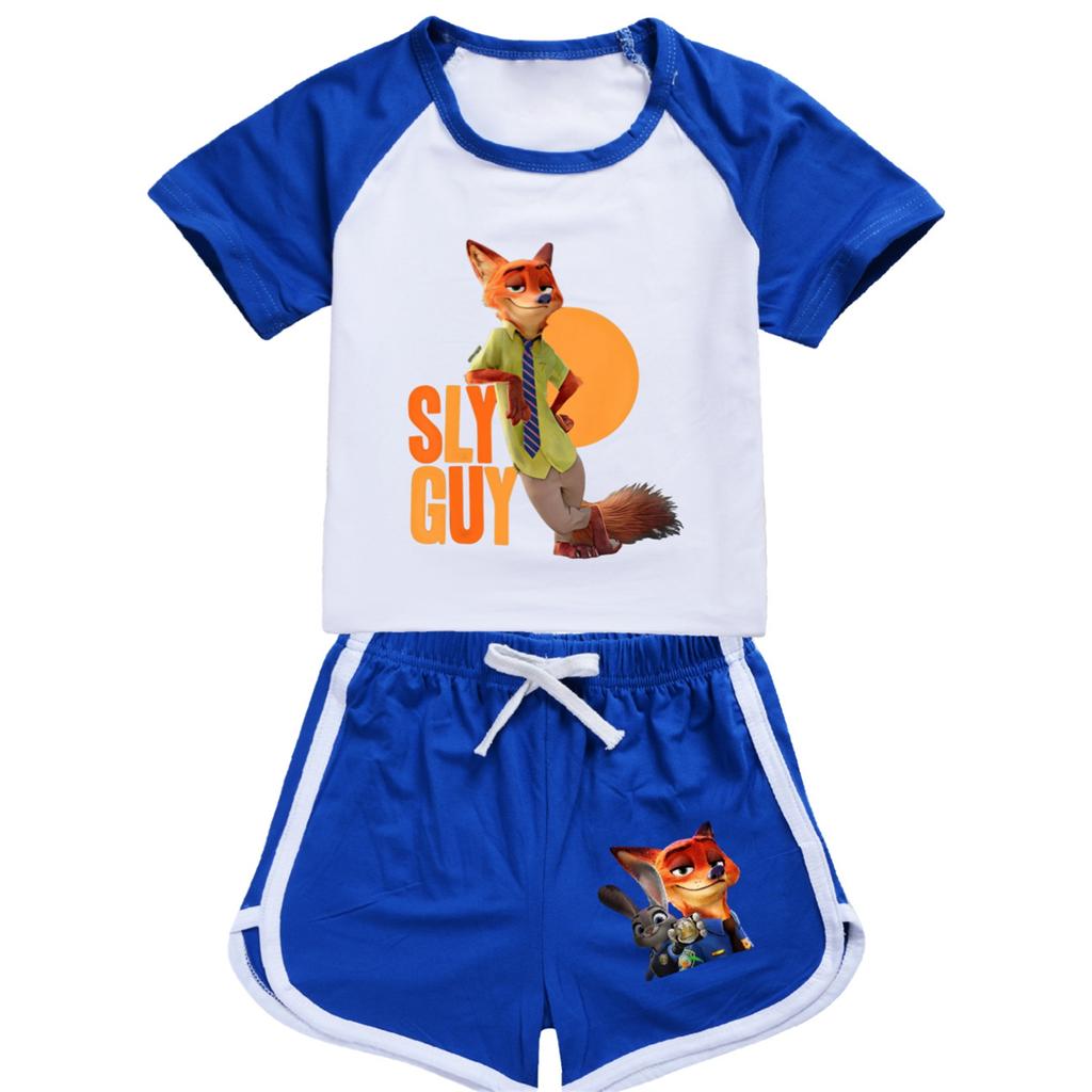 Kids Summer Sport T-Shirt And Shorts 2 Piece Outfit Tracksuit Set Short Sleeve Print Crop Tops With Clothing Set