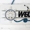 Mediterranean Welcome Doorplate Hanging Pendant Sign Home Store Door Wall Decor